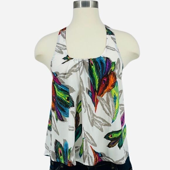 UO Hot & Delicious Multi-Color Feather Halter Top - Picture 5 of 11